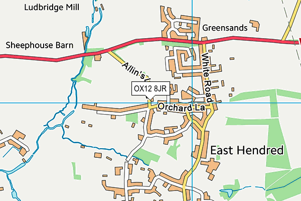 OX12 8JR map - OS VectorMap District (Ordnance Survey) OX12 8JR map - OS VectorMap District (Ordnance Survey)