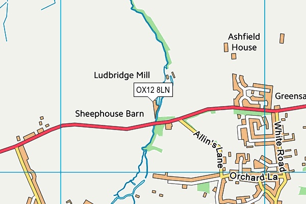 OX12 8LN map - OS VectorMap District (Ordnance Survey) OX12 8LN map - OS VectorMap District (Ordnance Survey)