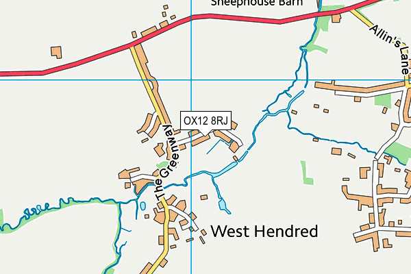 OX12 8RJ map - OS VectorMap District (Ordnance Survey) OX12 8RJ map - OS VectorMap District (Ordnance Survey)