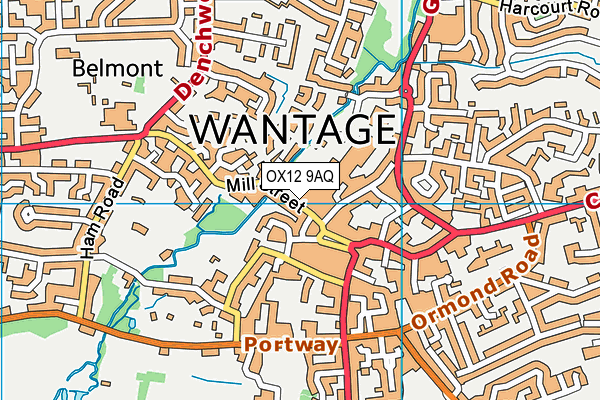 OX12 9AQ map - OS VectorMap District (Ordnance Survey) OX12 9AQ map - OS VectorMap District (Ordnance Survey)