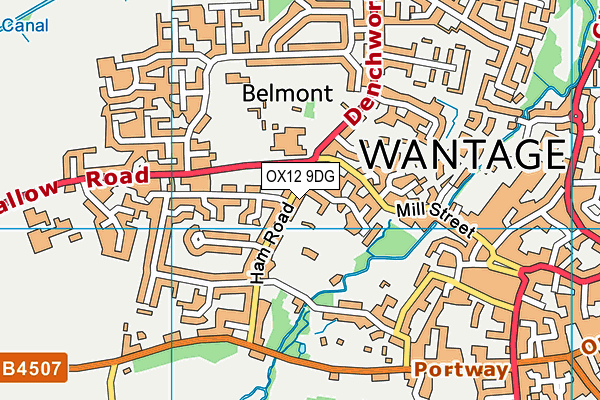 OX12 9DG map - OS VectorMap District (Ordnance Survey) OX12 9DG map - OS VectorMap District (Ordnance Survey)