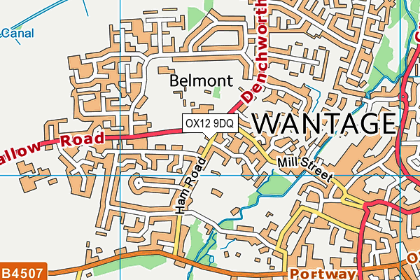 OX12 9DQ map - OS VectorMap District (Ordnance Survey) OX12 9DQ map - OS VectorMap District (Ordnance Survey)