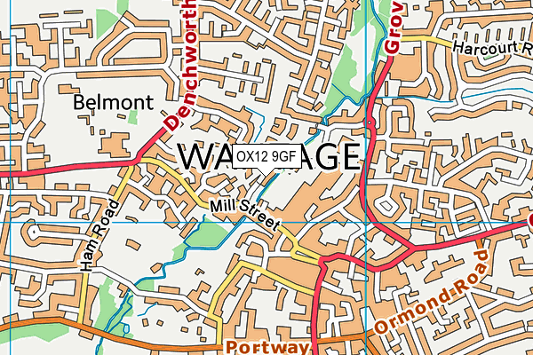 OX12 9GF map - OS VectorMap District (Ordnance Survey)