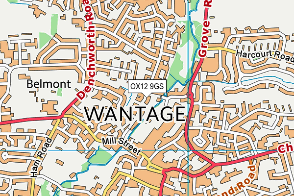 OX12 9GS map - OS VectorMap District (Ordnance Survey) OX12 9GS map - OS VectorMap District (Ordnance Survey)