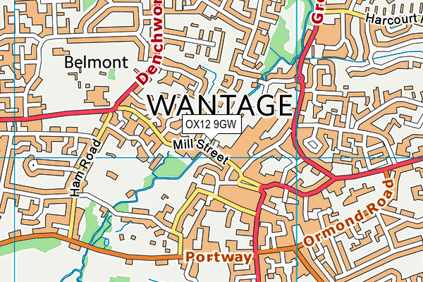 OX12 9GW map - OS VectorMap District (Ordnance Survey) OX12 9GW map - OS VectorMap District (Ordnance Survey)