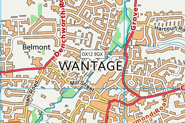 OX12 9GX map - OS VectorMap District (Ordnance Survey) OX12 9GX map - OS VectorMap District (Ordnance Survey)