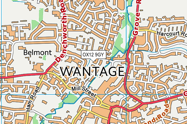 OX12 9GY map - OS VectorMap District (Ordnance Survey) OX12 9GY map - OS VectorMap District (Ordnance Survey)