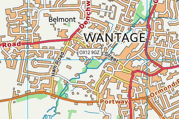 OX12 9GZ map - OS VectorMap District (Ordnance Survey) OX12 9GZ map - OS VectorMap District (Ordnance Survey)