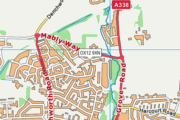 OX12 9XN map - OS VectorMap District (Ordnance Survey) OX12 9XN map - OS VectorMap District (Ordnance Survey)