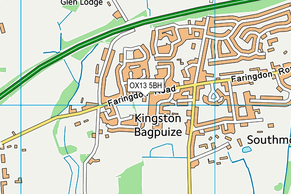 OX13 5BH map - OS VectorMap District (Ordnance Survey)