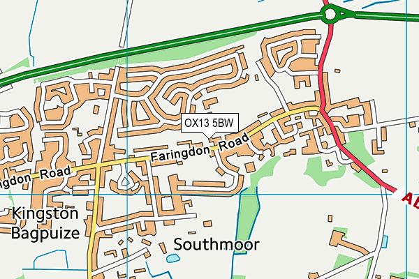 OX13 5BW map - OS VectorMap District (Ordnance Survey) OX13 5BW map - OS VectorMap District (Ordnance Survey)