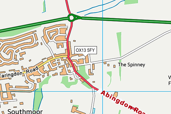 OX13 5FY map - OS VectorMap District (Ordnance Survey) OX13 5FY map - OS VectorMap District (Ordnance Survey)