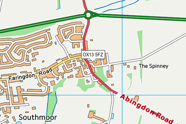 OX13 5FZ map - OS VectorMap District (Ordnance Survey) OX13 5FZ map - OS VectorMap District (Ordnance Survey)