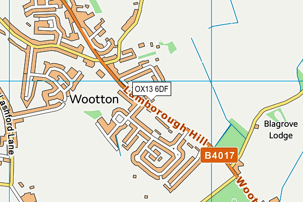 OX13 6DF map - OS VectorMap District (Ordnance Survey)
