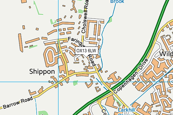 OX13 6LW map - OS VectorMap District (Ordnance Survey)