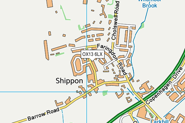 OX13 6LX map - OS VectorMap District (Ordnance Survey) OX13 6LX map - OS VectorMap District (Ordnance Survey)