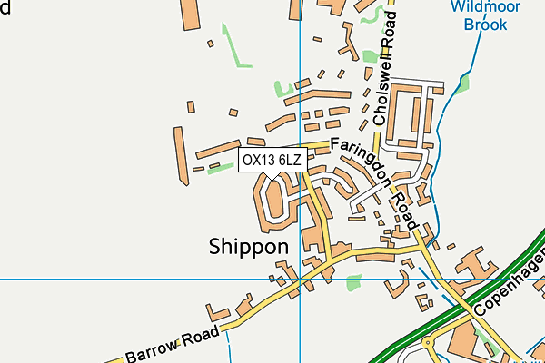 OX13 6LZ map - OS VectorMap District (Ordnance Survey)