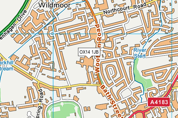 OX14 1JB map - OS VectorMap District (Ordnance Survey) OX14 1JB map - OS VectorMap District (Ordnance Survey)