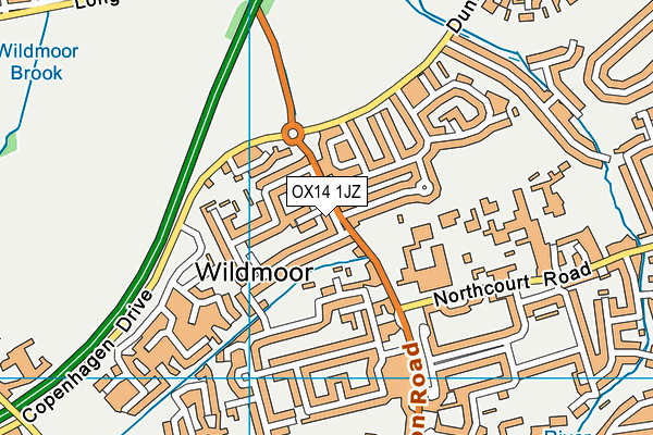 OX14 1JZ map - OS VectorMap District (Ordnance Survey) OX14 1JZ map - OS VectorMap District (Ordnance Survey)