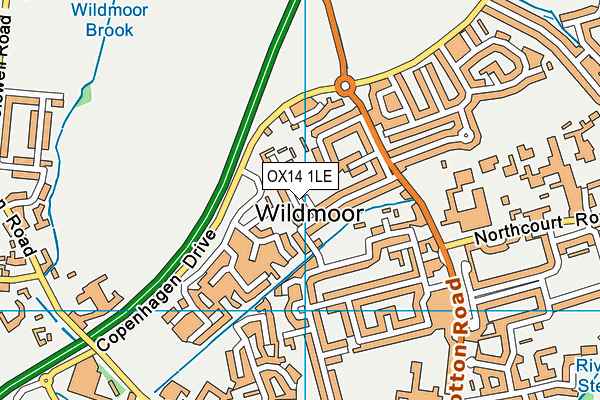 OX14 1LE map - OS VectorMap District (Ordnance Survey) OX14 1LE map - OS VectorMap District (Ordnance Survey)