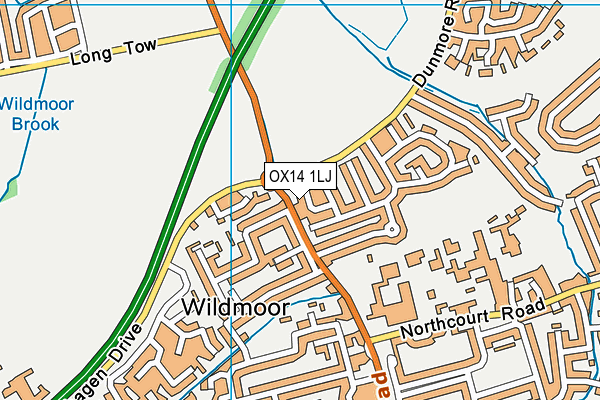 OX14 1LJ map - OS VectorMap District (Ordnance Survey) OX14 1LJ map - OS VectorMap District (Ordnance Survey)