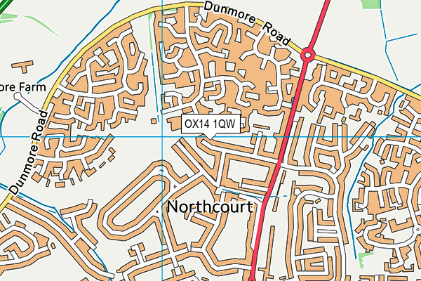 OX14 1QW map - OS VectorMap District (Ordnance Survey) OX14 1QW map - OS VectorMap District (Ordnance Survey)