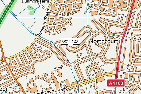 OX14 1QX map - OS VectorMap District (Ordnance Survey) OX14 1QX map - OS VectorMap District (Ordnance Survey)