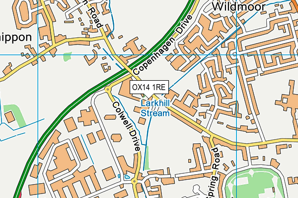 OX14 1RE map - OS VectorMap District (Ordnance Survey) OX14 1RE map - OS VectorMap District (Ordnance Survey)