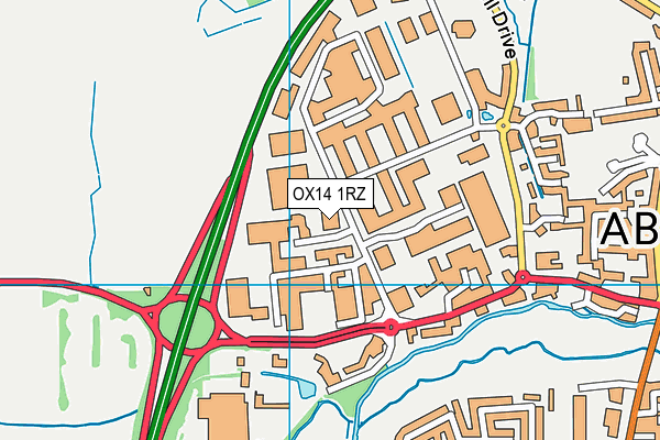 OX14 1RZ map - OS VectorMap District (Ordnance Survey) OX14 1RZ map - OS VectorMap District (Ordnance Survey)