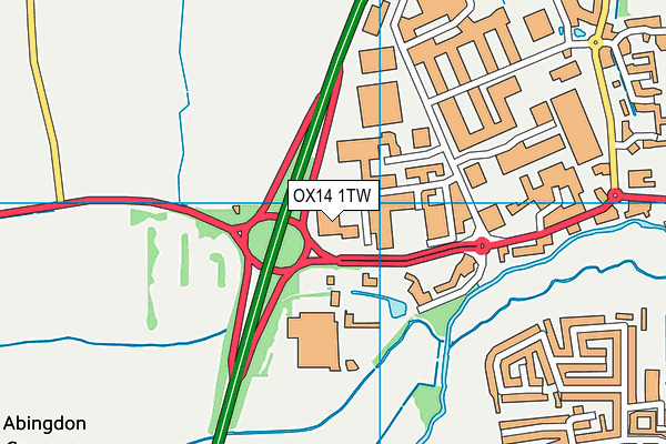 OX14 1TW map - OS VectorMap District (Ordnance Survey) OX14 1TW map - OS VectorMap District (Ordnance Survey)