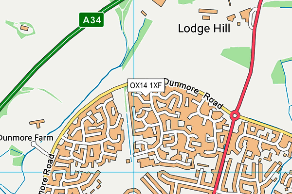 OX14 1XF map - OS VectorMap District (Ordnance Survey) OX14 1XF map - OS VectorMap District (Ordnance Survey)