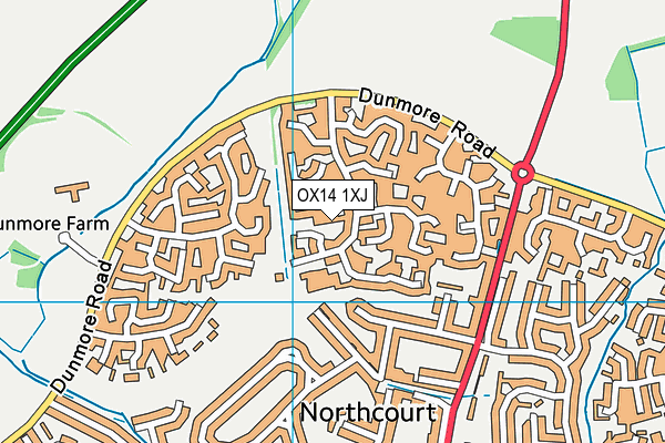 OX14 1XJ map - OS VectorMap District (Ordnance Survey) OX14 1XJ map - OS VectorMap District (Ordnance Survey)