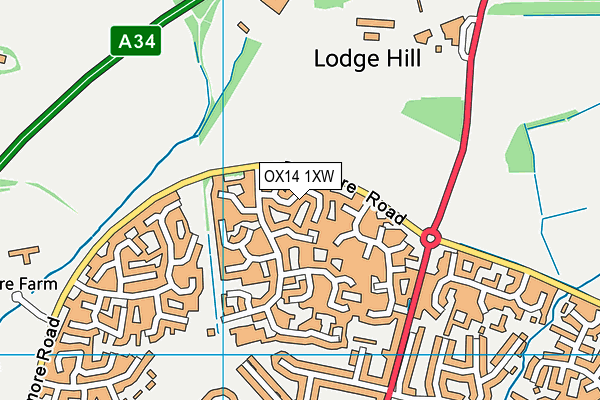 OX14 1XW map - OS VectorMap District (Ordnance Survey) OX14 1XW map - OS VectorMap District (Ordnance Survey)
