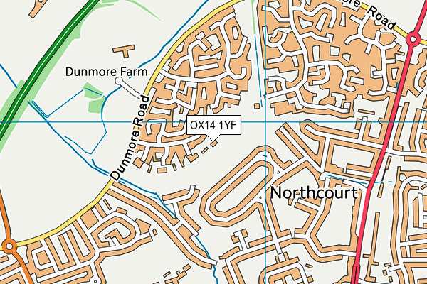 OX14 1YF map - OS VectorMap District (Ordnance Survey) OX14 1YF map - OS VectorMap District (Ordnance Survey)