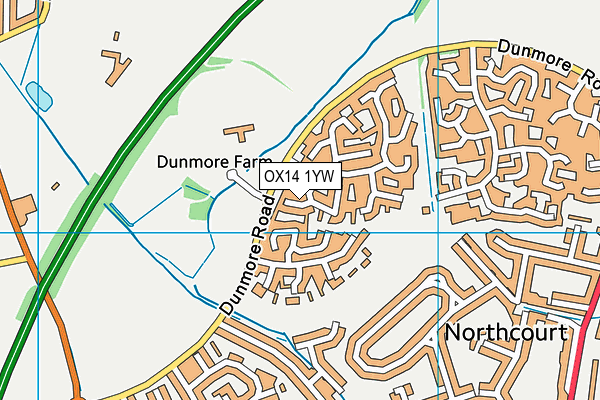 OX14 1YW map - OS VectorMap District (Ordnance Survey) OX14 1YW map - OS VectorMap District (Ordnance Survey)