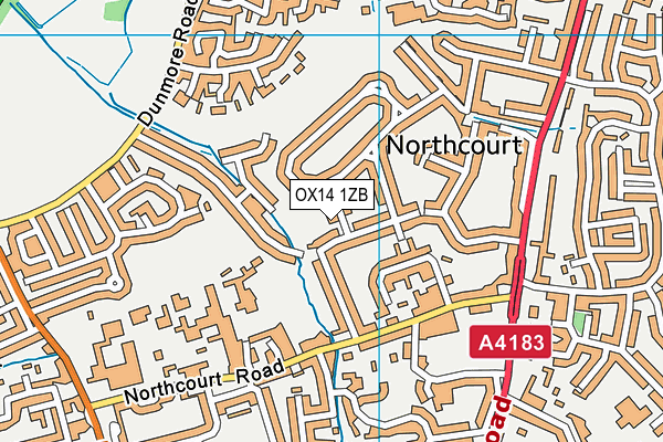OX14 1ZB map - OS VectorMap District (Ordnance Survey) OX14 1ZB map - OS VectorMap District (Ordnance Survey)