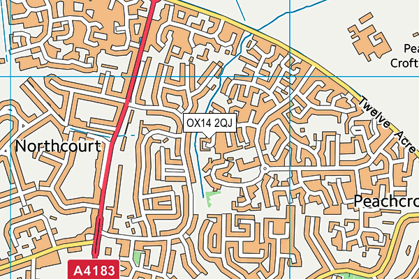 OX14 2QJ map - OS VectorMap District (Ordnance Survey) OX14 2QJ map - OS VectorMap District (Ordnance Survey)