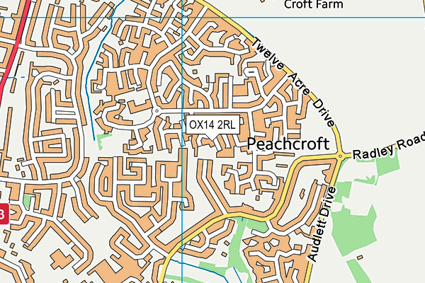 OX14 2RL map - OS VectorMap District (Ordnance Survey) OX14 2RL map - OS VectorMap District (Ordnance Survey)