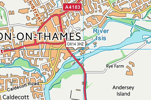 OX14 3HZ map - OS VectorMap District (Ordnance Survey) OX14 3HZ map - OS VectorMap District (Ordnance Survey)