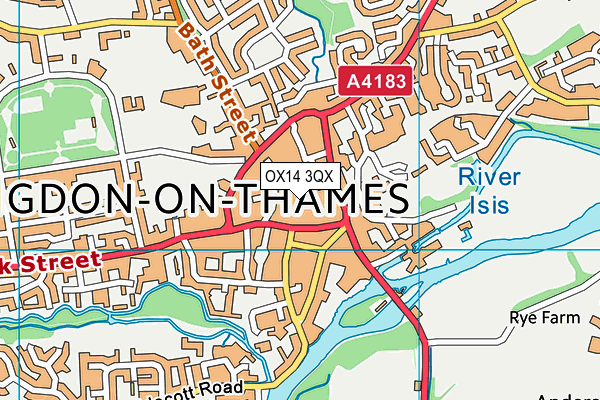 OX14 3QX map - OS VectorMap District (Ordnance Survey) OX14 3QX map - OS VectorMap District (Ordnance Survey)