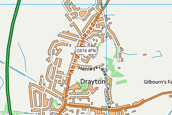 OX14 4FN map - OS VectorMap District (Ordnance Survey) OX14 4FN map - OS VectorMap District (Ordnance Survey)