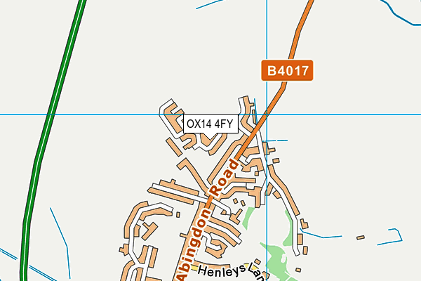 OX14 4FY map - OS VectorMap District (Ordnance Survey) OX14 4FY map - OS VectorMap District (Ordnance Survey)
