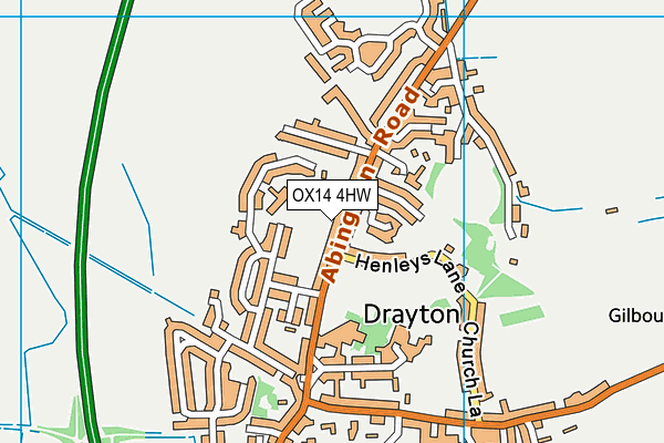 OX14 4HW map - OS VectorMap District (Ordnance Survey) OX14 4HW map - OS VectorMap District (Ordnance Survey)