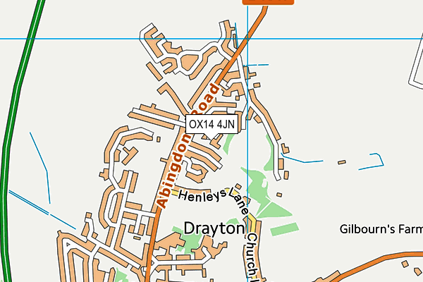 OX14 4JN map - OS VectorMap District (Ordnance Survey) OX14 4JN map - OS VectorMap District (Ordnance Survey)