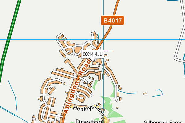 OX14 4JU map - OS VectorMap District (Ordnance Survey) OX14 4JU map - OS VectorMap District (Ordnance Survey)