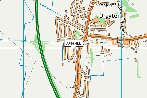 OX14 4LE map - OS VectorMap District (Ordnance Survey) OX14 4LE map - OS VectorMap District (Ordnance Survey)