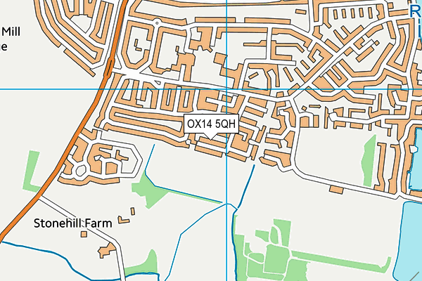 OX14 5QH map - OS VectorMap District (Ordnance Survey) OX14 5QH map - OS VectorMap District (Ordnance Survey)