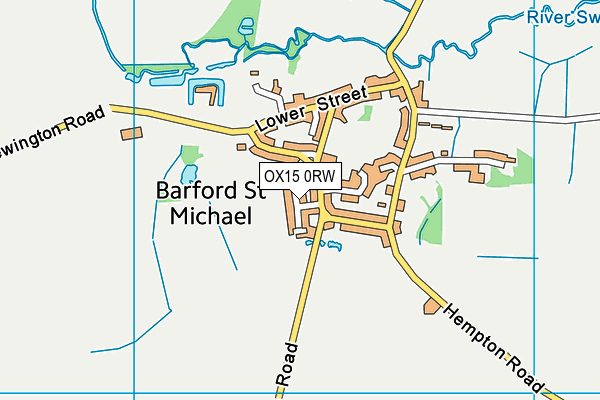 OX15 0RW map - OS VectorMap District (Ordnance Survey)