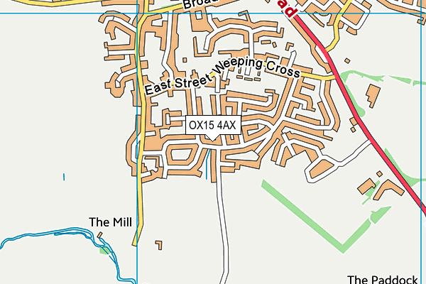 OX15 4AX map - OS VectorMap District (Ordnance Survey)