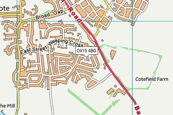 OX15 4BG map - OS VectorMap District (Ordnance Survey)